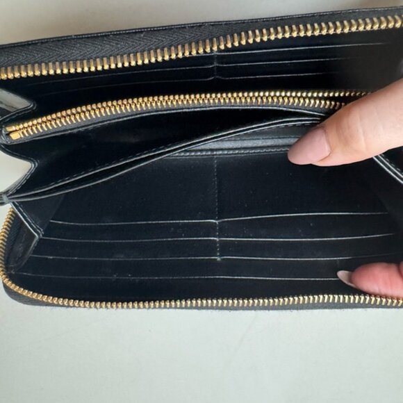 Authentic Prada Black Leather Continental Zip Wallet – Gold Hardware - Picture 10 of 11
